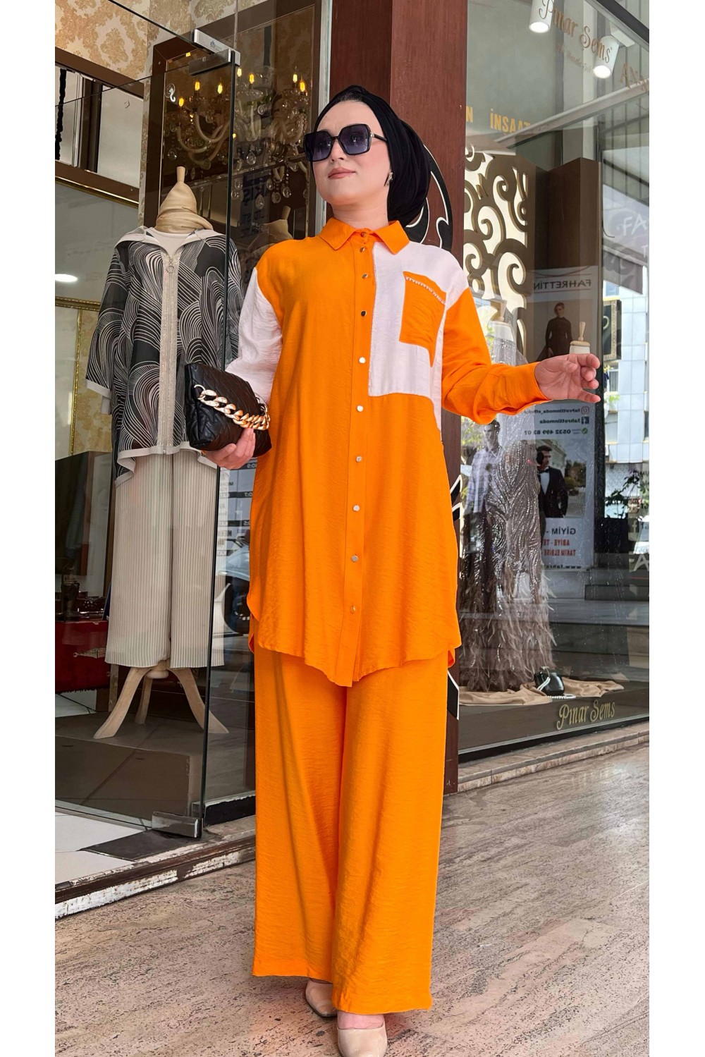 Pureva Viskon Pantalon Tunik Takım Sırataş Süsleme 2021 Pureva Viskon Pantalon Tunik Takım Sırataş Süsleme 2021